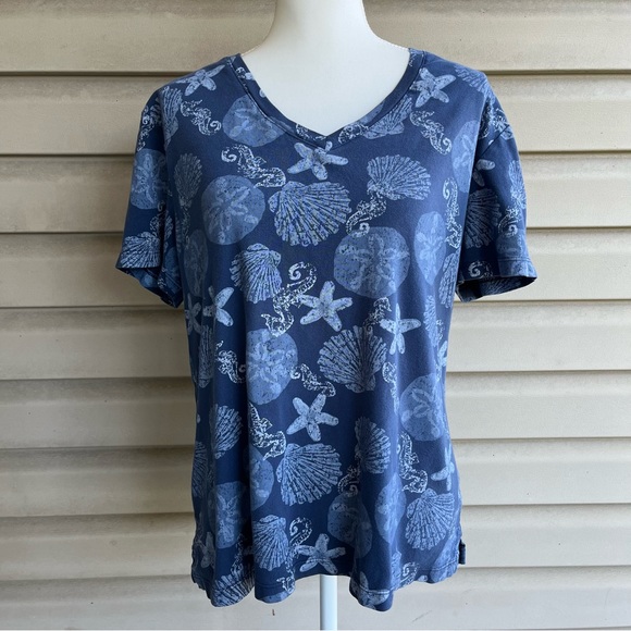 •Icantoo• 100% Cotton Seashell Top Size - Size 2XL - Picture 1 of 7